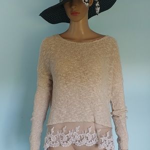 L.A Hearts Knit + Lace Long sleeve